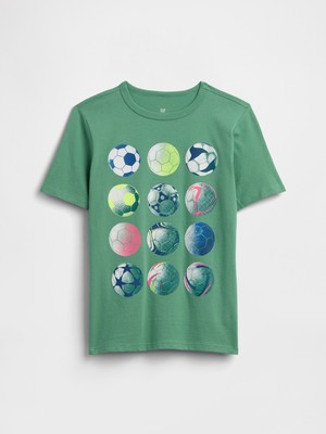 Gap Erkek Çocuk Açık Yeşil Grafik Baskılı T-Shirt