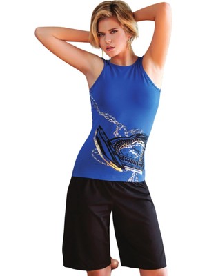 Esranın Dünyası Saat Baskılı Kadın Şortlu Takım 2449 Berrak Markalı RSBER34-ESRDNS