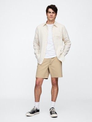 Gap Erkek Açık Kahverengi 7" Essential Pull-On Khaki Şort