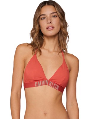 Calvin Klein Kadın Boyundan Bağlamalı Üçgen Bikini Üstü LV00Q61222