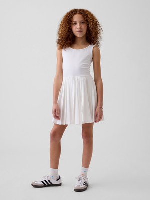 Gap Kız Çocuk Beyaz Pileli Tenis Elbise