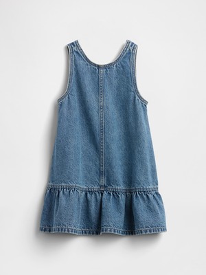 Gap Kız Bebek Mavi Fırfırlı Denim Tulum