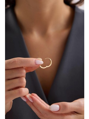 Arpaş 14 Ayar Desenli Altın Halka Küpe