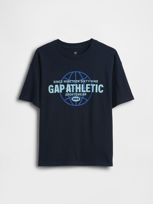 Gap Erkek Çocuk Lacivert Relaxed Gap Logo T-Shirt