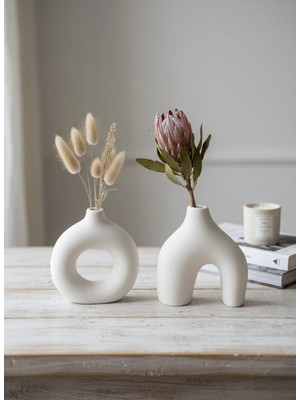 Varkal 2'li Iskandinav Tarzı Minimalist Pinterest Vazo Seti