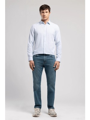Lee Cooper Ricky Erkek Hıgh Rıse Straıght Rahat Kesim Yüksek Bel Düz Paça Jean Pantolon Yeşil