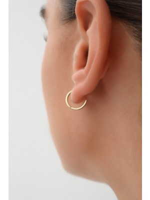 Arpaş 14 Ayar Desenli Altın Halka Küpe