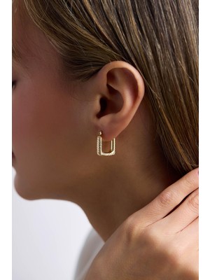 Arpaş 14 Ayar Kalemli Altın Halka Küpe