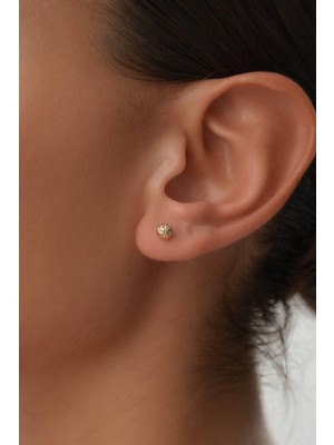 Arpaş 14 Ayar Kalemli Altın Top Küpe