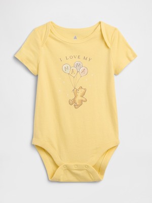 Gap Bebek Sarı Grafik Baskılı Bodysuit