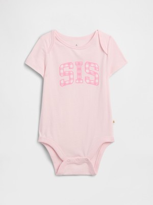 Gap Bebek Açık Pembe Grafik Baskılı Bodysuit