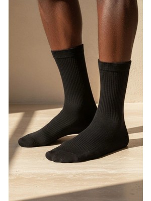 Bony Socks Erkek Derbi Siyah Soket Çorap