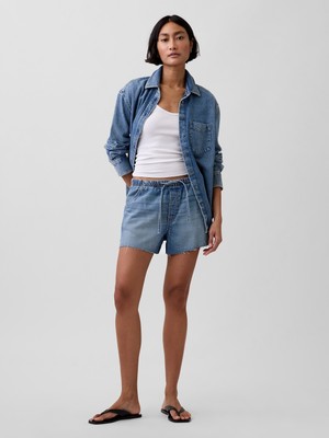 Gap Kadın Mavi Low Slung Easy Denim Şort