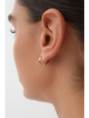 Arpaş 14 Ayar Desenli Altın Halka Küpe