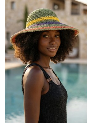 Bony Socks Kadın Örgü Hasır Şapka Yeşil