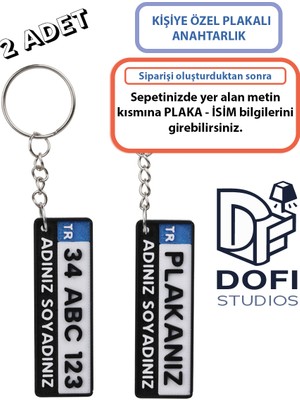 Kişiye Özel Plaka Anahtarlık Çiftli Set (2 Adet) - Isimli ve Plakalı Araç Anahtarlığı