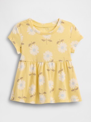 Gap Kız Bebek Sarı Mix & Match Babydoll Tunik Elbise