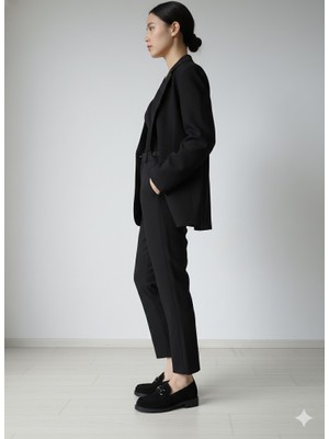 Tuba Toptaş Gri Toka Süet Loafer