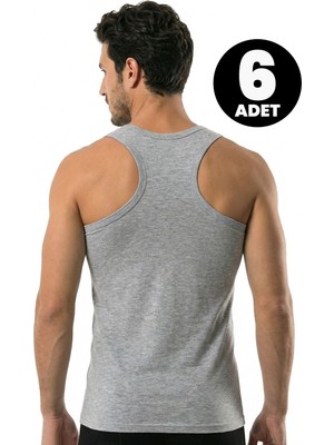 Öts 6'lı Erkek Atlet Likralı Sporcu (%96 Pamuk - %4 Elastan)