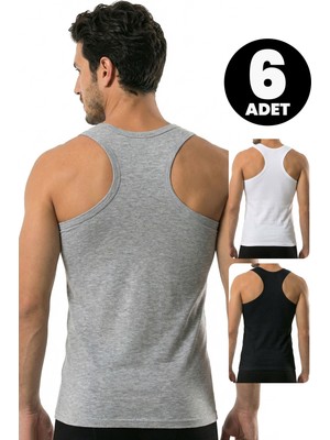 Öts Erkek 6’lı Pamuklu Atlet Sporcu Günlük Klasik Model (1250-6)