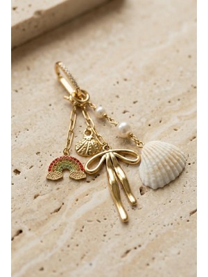 Bony Socks Taşlı Fiyonklu Bikini Charm Gold