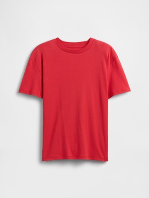 Gap Erkek Çocuk Kırmızı Everyday Soft Relaxed Bisiklet Yaka T-Shirt