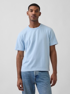 Gap Erkek Açık Mavi Heavyweight Original T-Shirt