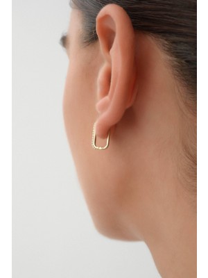 Arpaş 14 Ayar Taşlı Altın Halka Küpe