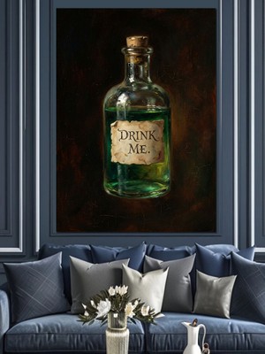 Artmeg Beni Iç Yazan Iksir Şişesi Dekoratif Kanvas - Mdf Ahşap Tablo