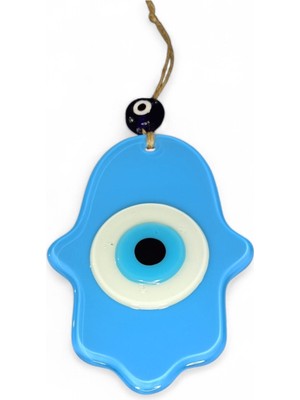Hediyegeldi Fatma Ana Eli Büyük Nazar Boncuğu Füzyon Cam Mavi (Opak, 15 cm, 4 Mm)