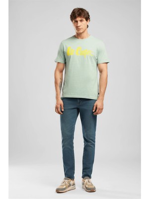 Lee Cooper Jack Erkek Slım Dar Kesim Yüksek Bel Dar Paça Jean Pantolon Mavi