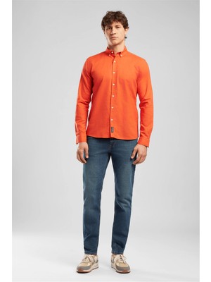 Lee Cooper Jagger Erkek Denim Pantolon Mavi Slim Straight Normal Bel 4 Cep Özellikli