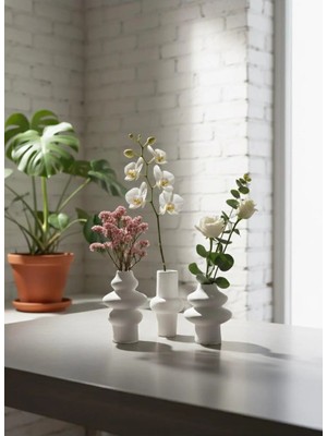 Varkal 3'li Camber Dekoratif Vazo Pampas Vazosu Lal Vazo Dekoratif Obje Vazo Pinterest Vazo