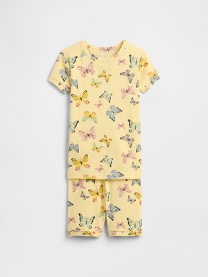 Gap Bebek Sarı %100 Organik Pamuk Desenli Pijama Takımı