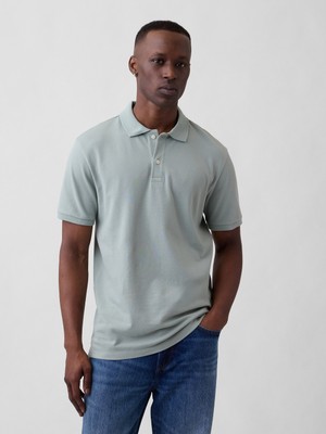 Gap Erkek Açık Yeşil Pique Polo Yaka T-Shirt