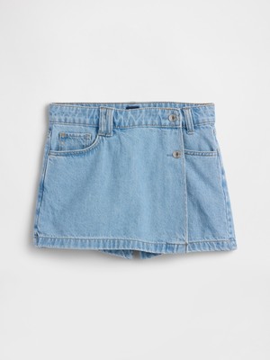 Gap Kız Çocuk Açık Mavi Denim Şort Etek
