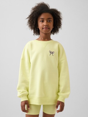 Gap Kız Çocuk Sarı Disney Çocuk Vintagesoft Oversize Sweatshirt