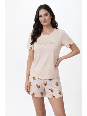 Pemilo Kadın 01497 Kısa Kol Milan Şortlu Pijama Takımı