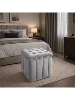 Muba Online Kapitoneli Dilimli “modern Kare Puf | Ayak Dinlendirme Taburesi | Dekoratif ve Rahat Yüksek Kalite”