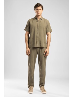 Lee Cooper Weost Erkek Loose Kısa Kol Gömlek Yeşil