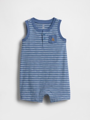 Gap Bebek Mavi Organik Pamuk Henley Shorty Tulum