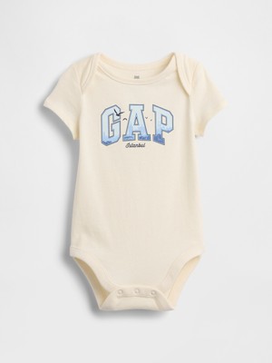 Gap Bebek Kırık Beyaz Organik Pamuk Logo Bodysuit