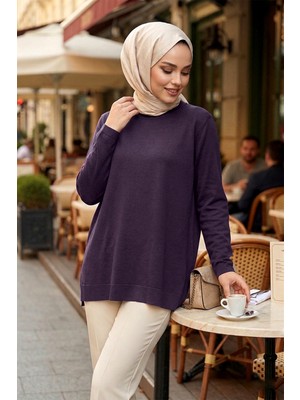 Nuss Basic Triko Tunik 902 Koyu Mor
