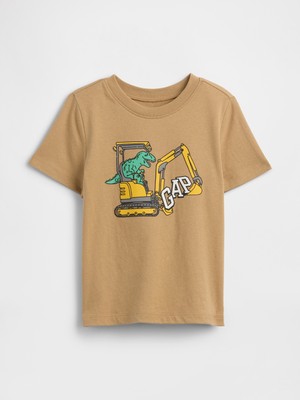 Gap Erkek Bebek Açık Kahverengi Grafik Baskılı T-Shirt