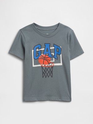 Gap Erkek Bebek Gri Grafik Baskılı T-Shirt
