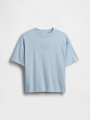 Gap Erkek Çocuk Açık Mavi Oversized Gap 1969 Logo T-Shirt