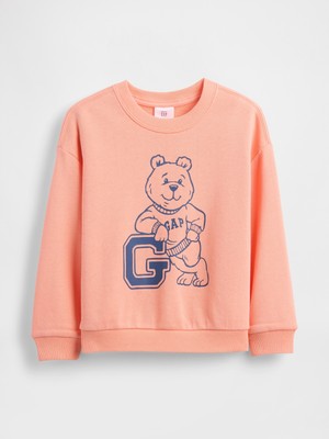Gap Erkek Bebek Pembe Relaxed Fransız Havlu Kumaş Grafik Baskılı Sweatshirt