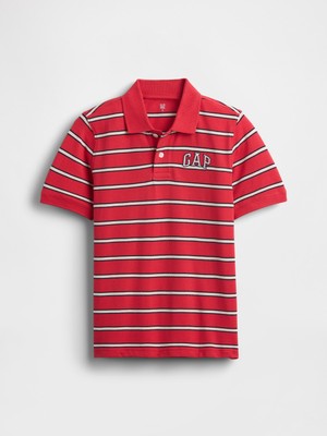 Gap Erkek Çocuk Kırmızı Gap Logo Pique Polo T-Shirt