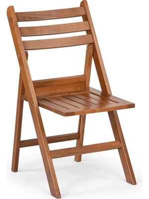 KL BAHÇE MOBİLYA Ispanya Katlanır Sandalye Ahşap 1 Parça Klasik Ceviz Renk 43 x 50 x 85 cm