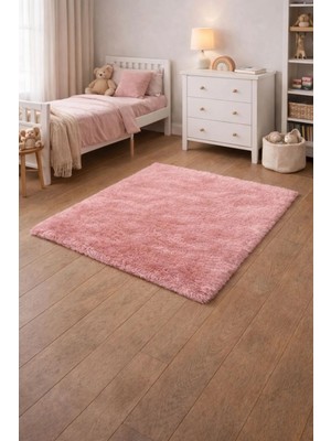 Eyprich Kuzu Post Peluş Premium Kalite Yumuşak Tüylü Kare Halı - Pembe